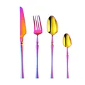 Set di posate arcobaleno in acciaio inox 304 con coltello forchetta e cucchiaino - Bianco AB