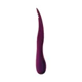 Purple ergonomic silicone massager with S-curve design and textured tip detail - Purple
