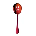 Polished stainless steel slotted serving spoon with orange pink gradient finish - Slotted Skimmer (Iridescent 3)
