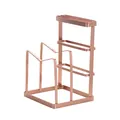 Rose gold stainless steel knife block and cutting board organizer for kitchen counter - Rose Gold