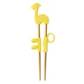 Bacchette da allenamento per bambini in acciaio inox con giraffa gialla e anelli - Giraffa Gialla (Corpo Oro)