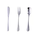Set di posate 304 per bambini in acciaio inox con coltello, forchetta e cucchiaio - Naturale