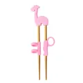 Rosa Giraffe Lernstäbchen aus Edelstahl mit Fingerringen für Kleinkinder zum Üben - Rosa Giraffe (Goldener Körper)