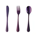 Purple 304 stainless steel kids cutlery set with mirror finish spoon fork and knife - Purple