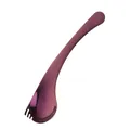 Ergonomic purple mirror-polished stainless steel 2-in-1 spork for salads and soups - Purple
