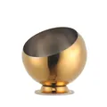 Tarro de especias esférico de acero inoxidable dorado con apertura inclinada y acabado espejo - Dorado