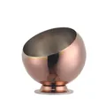 Bol de buffet esférico en oro rosa con apertura oblicua e interior de acero inox - Oro rosa