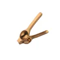 Manual stainless steel lemon squeezer with polished gold finish and strainer holes - Gold