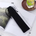Sacchetto in velluto nero con coulisse per posate e cannucce, misura 27x7cm - Borsa in Velluto Lunga Nera