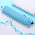 Custodia a rete azzurra per posate con coulisse e dimensioni di 27x7 cm - Borsa a Rete - Blu