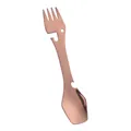 Rose gold stainless steel 4-in-1 camping spork multitool with fork and bottle opener - Rose Gold