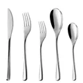 Set di posate da 5 pezzi in acciaio inossidabile lucidato a specchio color argento - Argento