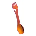 Rainbow gradient stainless steel 4-in-1 camping utensil with fork spoon and opener - Magic Red