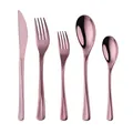 Set posate da 5 pezzi in acciaio inossidabile oro rosa con finitura a specchio - Caffè