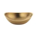 Matte gold stainless steel sauce dish in a creative boat shape for modern dining - Crescent Bowl / Gold Crescent Bowl