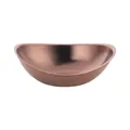 Modern oval boat-shaped stainless steel condiment bowl in a polished rose gold finish - Crescent Bowl / Rose Gold Crescent Bowl