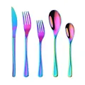 Set posate 5 pezzi in acciaio inossidabile arcobaleno con finitura PVD colorata - Bianco AB
