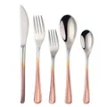 Set posate da 5 pezzi in acciaio inox con sfumatura di colore argento e oro rosa - Oro Rosa Gradiente