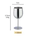 Polierter Edelstahl-Weinkelch in Silber mit 350ml Volumen und 17,9cm Gesamthöhe - Weinglas / Naturfarben