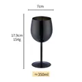 350ml schwarzer glänzender Edelstahl-Weinkelch mit elegantem Metallic-Spiegelfinish - Weinglas / Schwarz