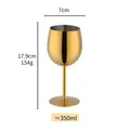 Goldenes Weinglas aus 304 Edelstahl 350ml mit elegantem Metallfinish auf weißem Hintergrund - Weinglas / Gold