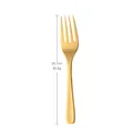 Polished golden titanium-plated stainless steel serving fork measuring 25.7cm long - Gold Serving Fork