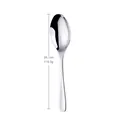 Silver stainless steel serving spoon with mirror finish, 26.1cm long and 118.3g weight - Natural Silver Serving Spoon