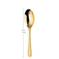 Golden titanium stainless steel slotted serving spoon with 26cm long handle polished finish - Gold Slotted Serving Spoon