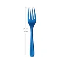 Polished blue titanium stainless steel serving fork 25.7cm for banquet dining - Blue Serving Fork