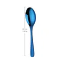 Blue titanium coated stainless steel serving spoon with 26.1cm long handle - Blue Serving Spoon
