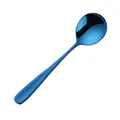 Deep blue electroplated 304 stainless steel round spoon with mirror finish - Blue