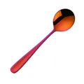Rainbow plated stainless steel round spoon with a modern iridescent gradient finish - Magic Red