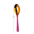 Iridescent gold-to-purple titanium plated stainless steel slotted serving spoon 26cm - Magic Red Slotted Serving Spoon