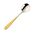 Modern two-tone 304 stainless steel soup spoon with silver head and gold handle - Gradient Gold