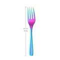 Rainbow plated stainless steel 25.7cm long serving fork with iridescent finish - Rainbow Serving Fork