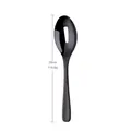 Black stainless steel 26cm slotted serving spoon with a sleek polished finish - Black Slotted Serving Spoon