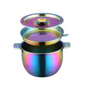 Recipiente para aceite arcoíris de acero inoxidable con tapa y filtro de 2,8L - Blanco AB