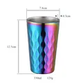 Gobelet 330ml en acier inoxydable iridescent avec motif ondulé et double couche - Couleur AB