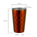 Gobelet isolé 330ml en acier inoxydable 304 avec dégradé cuivre orange et prise texturée - Rouge Magique