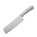 Coltello da cucina in acciaio inossidabile tutto in metallo con finitura spazzolata su bianco - Argento