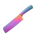 Coltello da chef in acciaio inossidabile arcobaleno con finitura iridescente - Bianco AB