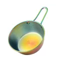 Rainbow iridescent 304 stainless steel Korean rice wine bowl with handle - AB Color