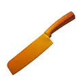 Modern orange gradient stainless steel slicing chef knife with ergonomic handle - Magic Red