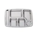 Robuste 304 Edelstahl-Menüschale mit 5 Fächern und authentischem Materialstempel - Silber