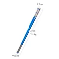 Baguettes en acier inox 316L bleu et argent avec caractère Fu et pointes antidérapantes - Baguettes Fu 316L / Bleu