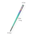 Baguettes creuses en acier inoxydable 316L arc-en-ciel avec motif floral décoratif - Baguettes Fu 316L / Couleur AB