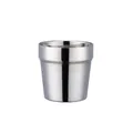 Silver double-wall insulated stainless steel cup in a minimalist cylindrical shape - Natural