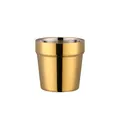 Insulated double-walled Korean espresso cup with golden mirror finish and stainless interior - Gold