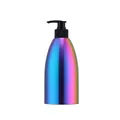 Flacone per lozione da 500ml in acciaio inox iridescente con testa a pompa nera - Flacone per Lozione 304 / Bianco AB