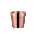 Double-wall stainless steel Korean cup with rose gold plated finish and tiered rim design - Rose Gold